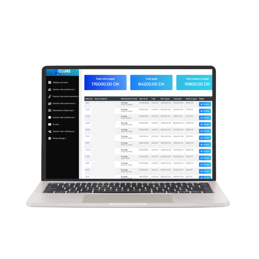 logiciel gestion de salle de sport